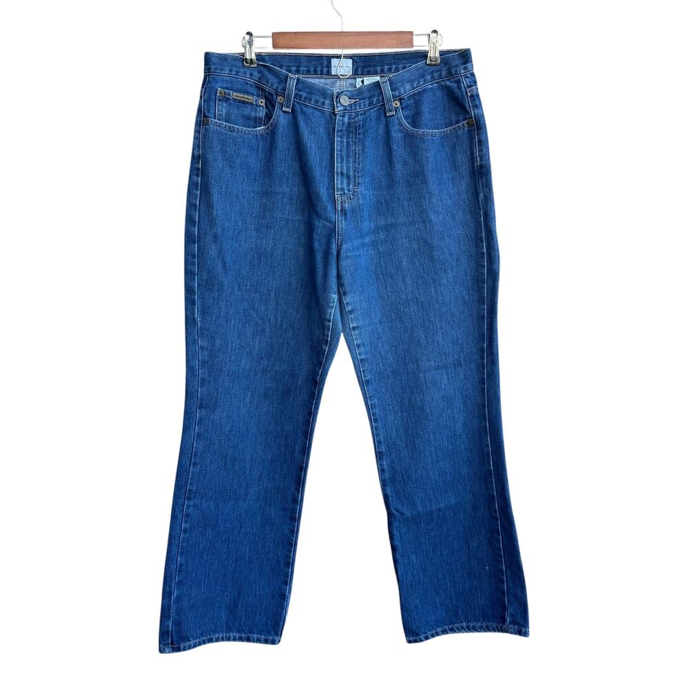 Calvin Klein Polished Denim Bootcut Jeans Size 14 Medium Wash Excellent